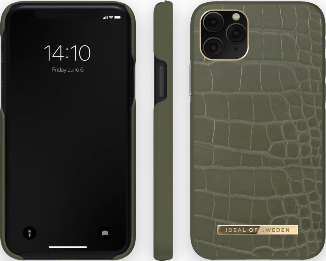 iDeal of Sweden Atelier Case iPhone 11 Pro/XS/X - Khaki Croco - afbeelding 3 van 4