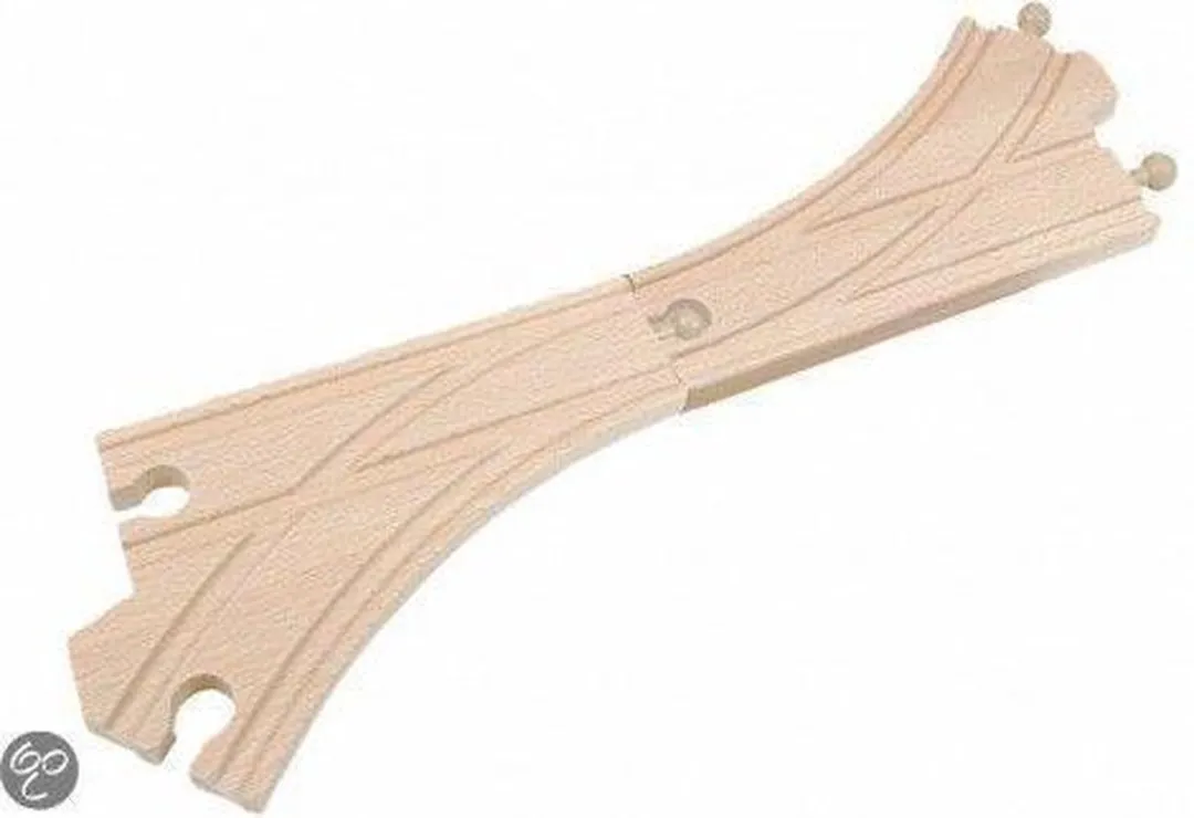 Woody Toys Houten Treinbaan Wissels - Set van 2 - Stimuleert creativiteit - 90565