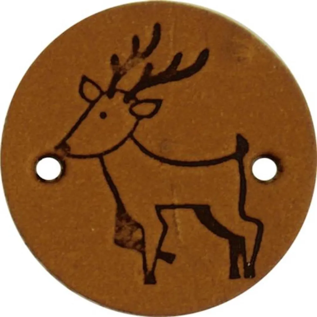 Durable Leren Rond Label met Hert