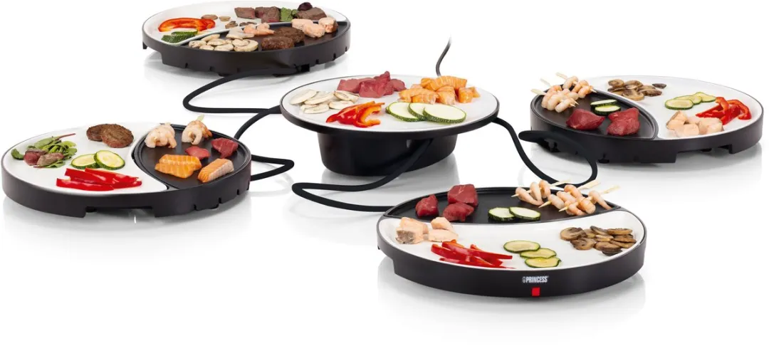 Princess Dinner4All 103080 Gourmetstel - 1000W - 4 Personen - Zwart