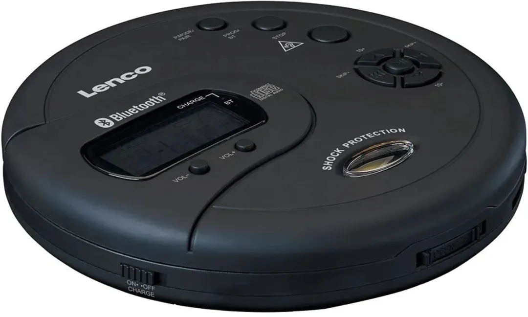 Lenco CD-300BK Discman - Draagbare Bluetooth® CD-MP3 Speler - Anti-Shock bescherming en oplaadbare Batterij - Zwart