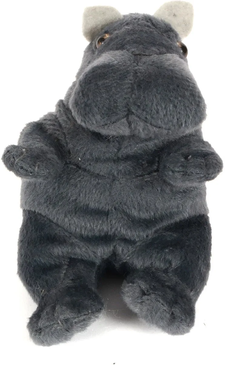 PIA Soft Toys Pluche Nijlpaard Knuffel - Zittend 12cm - Grijs