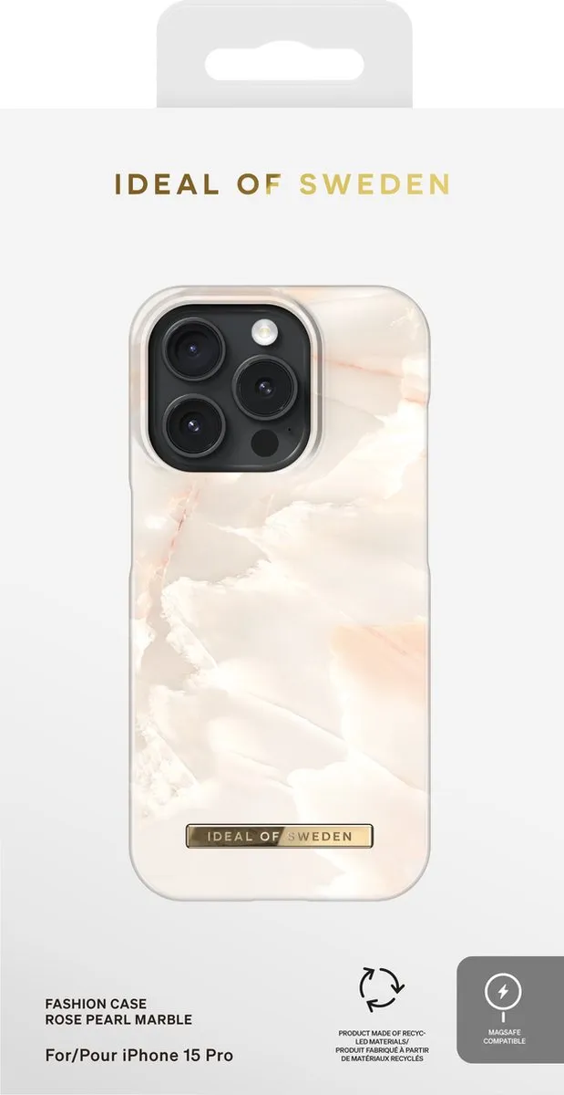 iDeal of Sweden iPhone 15 Pro Backcover MagSafe - Rose Pearl Marble