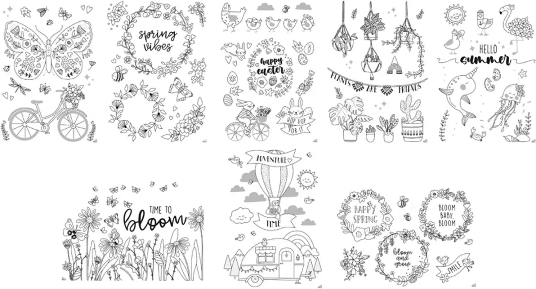 Folia Venster Sjablonen Bloom & Grow - 8 Stuks