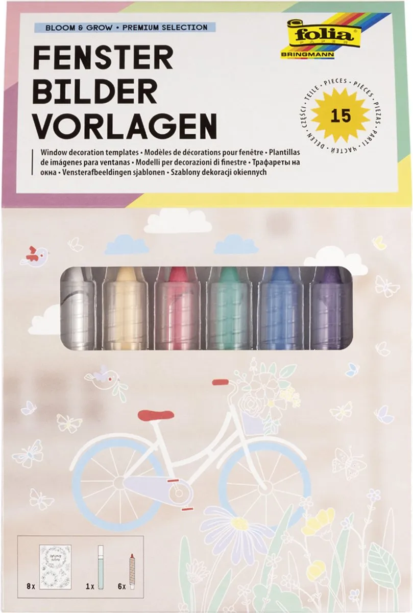 Folia Venster Sjablonen Bloom & Grow - 8 Stuks
