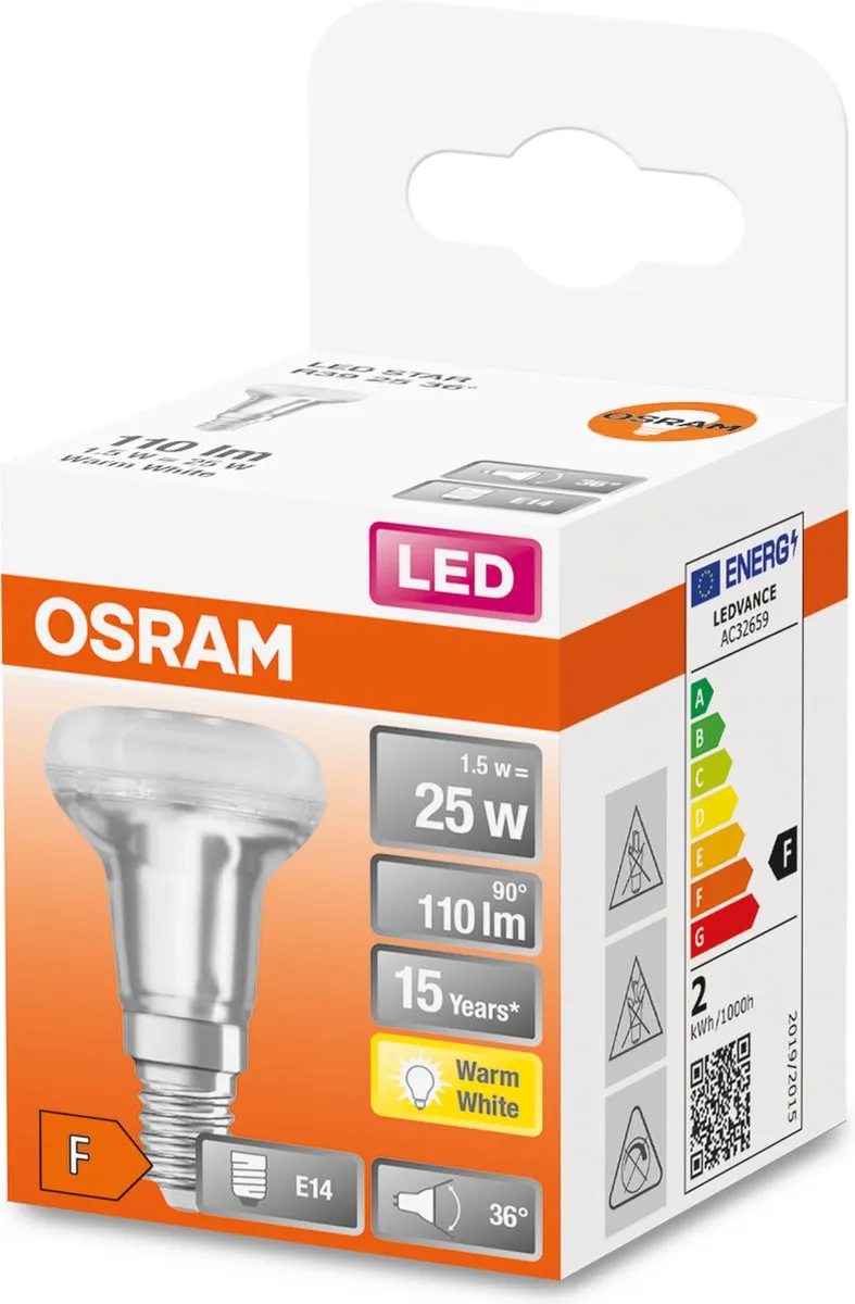 Osram LED Reflector E14 2W Warmwit - Ø39mm