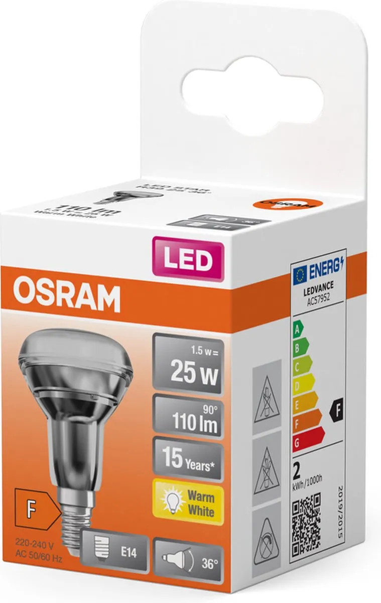 Osram LED Reflector E14 2W Warmwit - Ø39mm