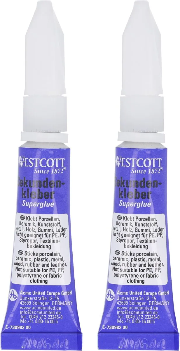 Westcott Secondelijm Vloeibaar 3g - 2 Stuks