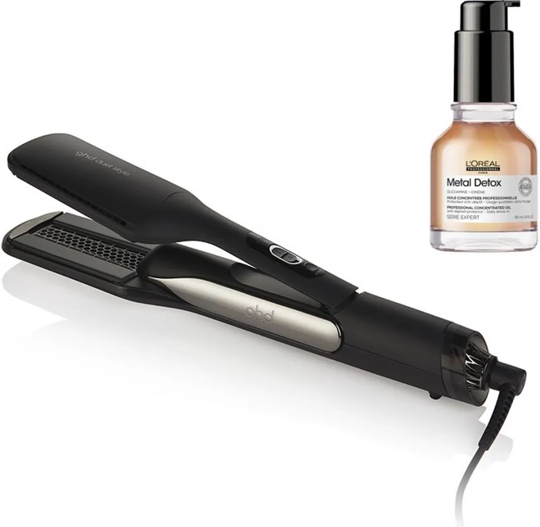 GHD Duet Style Black + L'Oréal Serie Metal Detox Olie 50ml