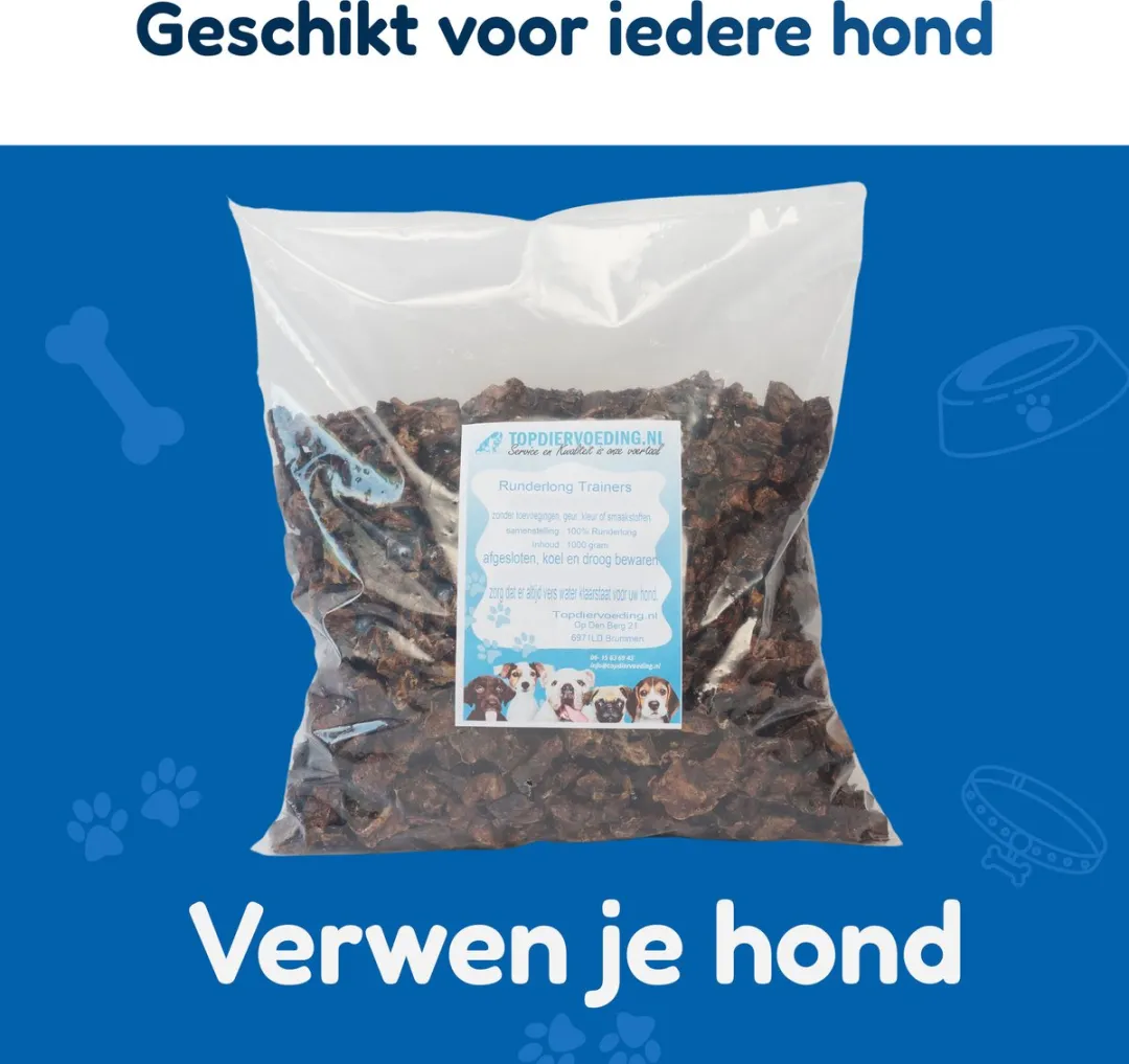 Topdiervoeding Lamslong Trainers Hondensnack 1000g