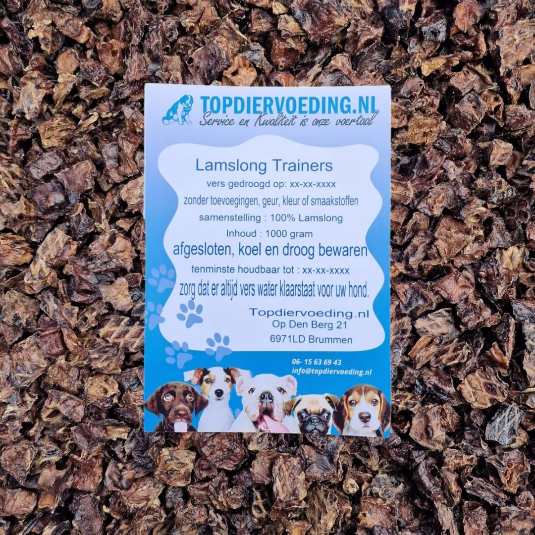 Topdiervoeding Lamslong Trainers Hondensnack 1000g