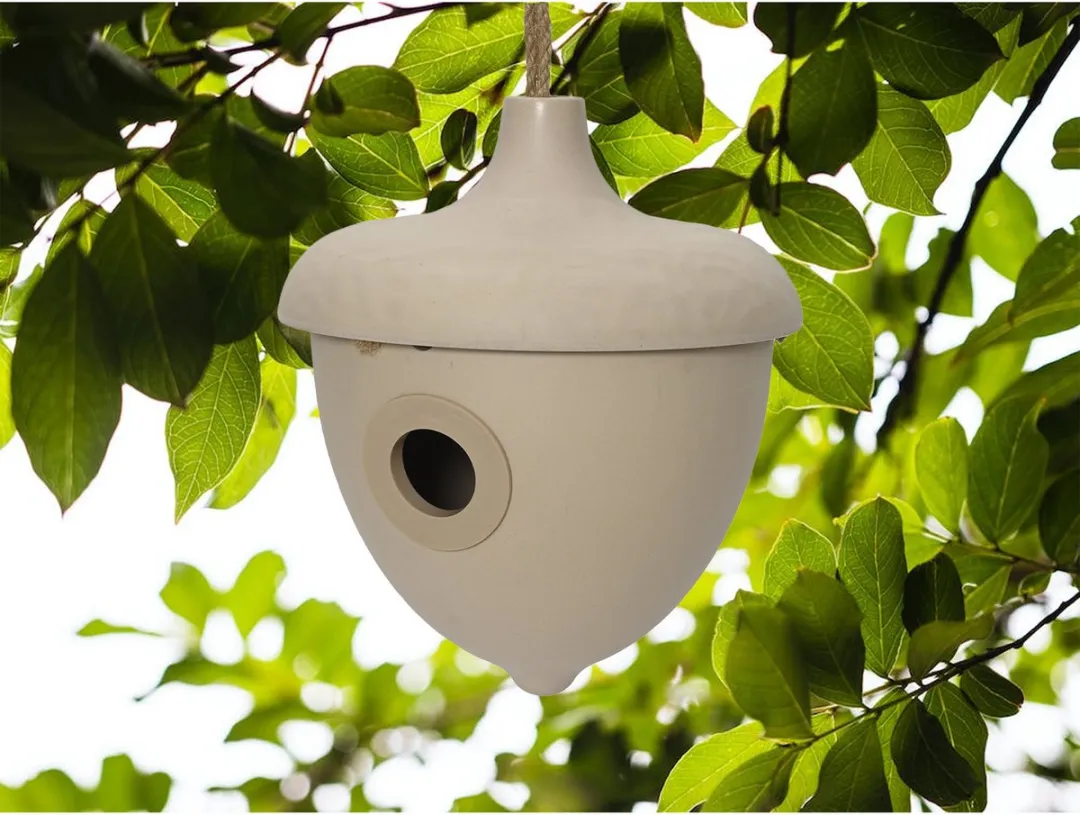 Decoris Vogelhuisje Beige - Hangend D17xH19cm