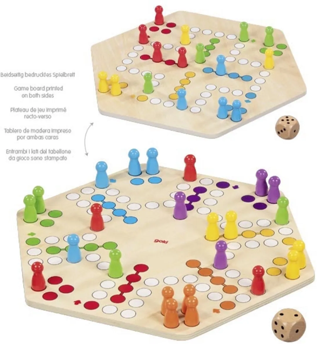 Goki Houten Ludo GK56298 - 6 Spelers - Multicolor