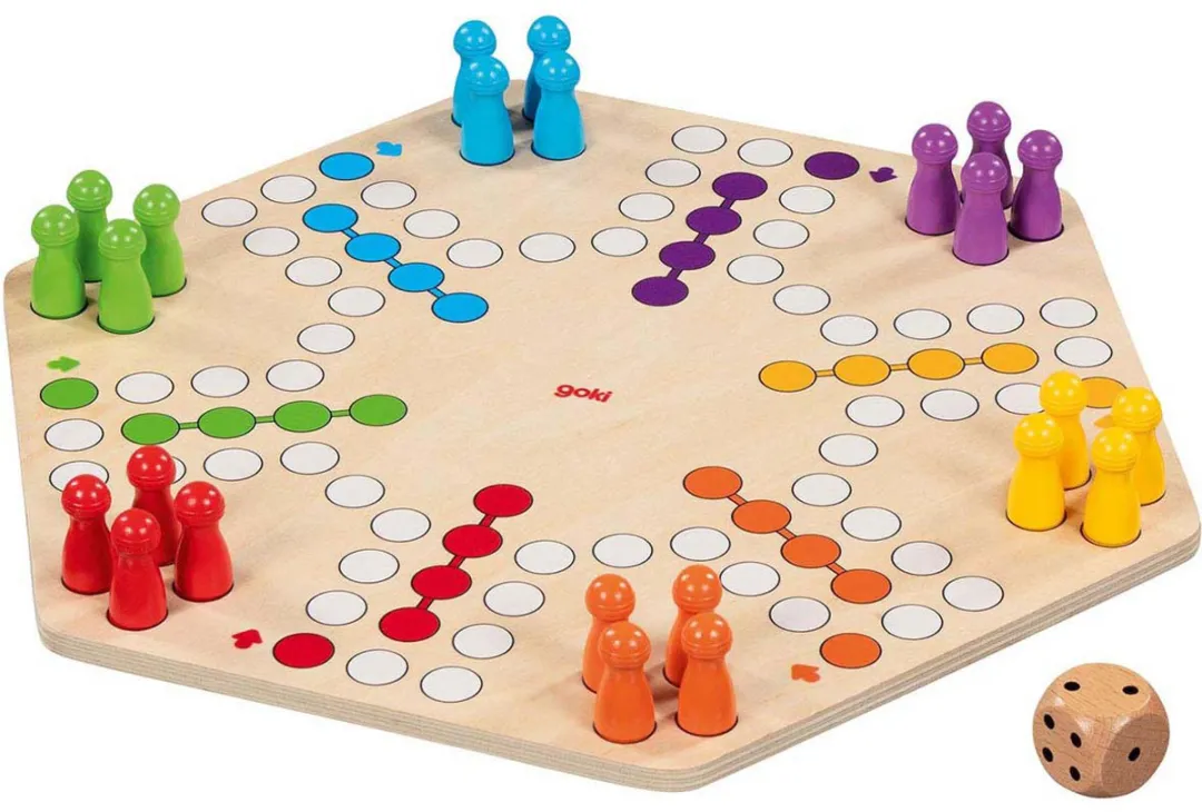 Goki Houten Ludo GK56298 - 6 Spelers - Multicolor