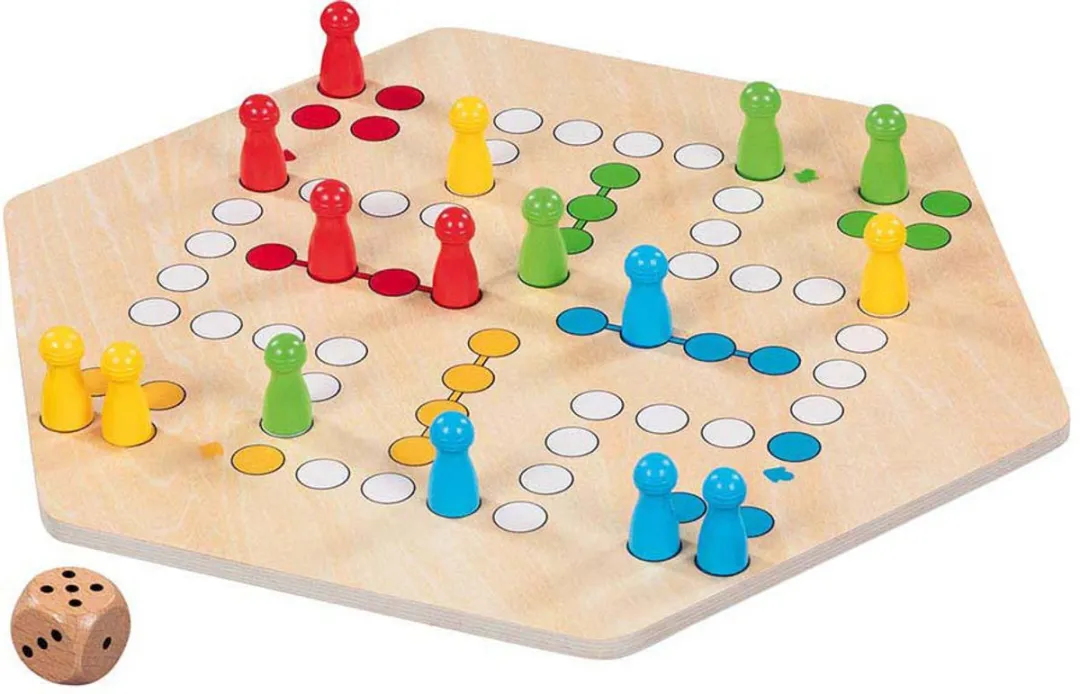 Goki Houten Ludo GK56298 - 6 Spelers - Multicolor