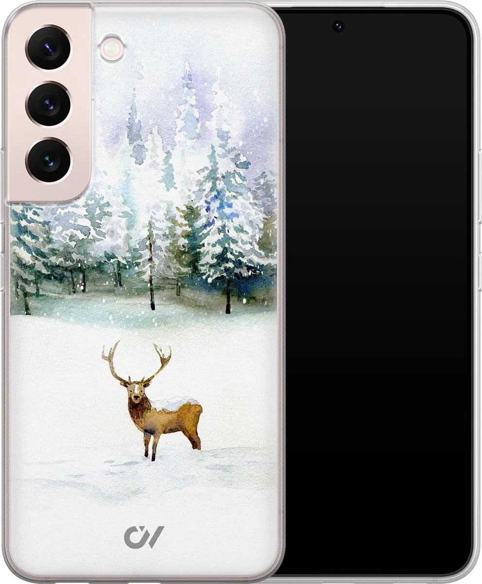 Casevibes Samsung Galaxy S22 Hoesje - Wit Rendier - S/S22/UV/031