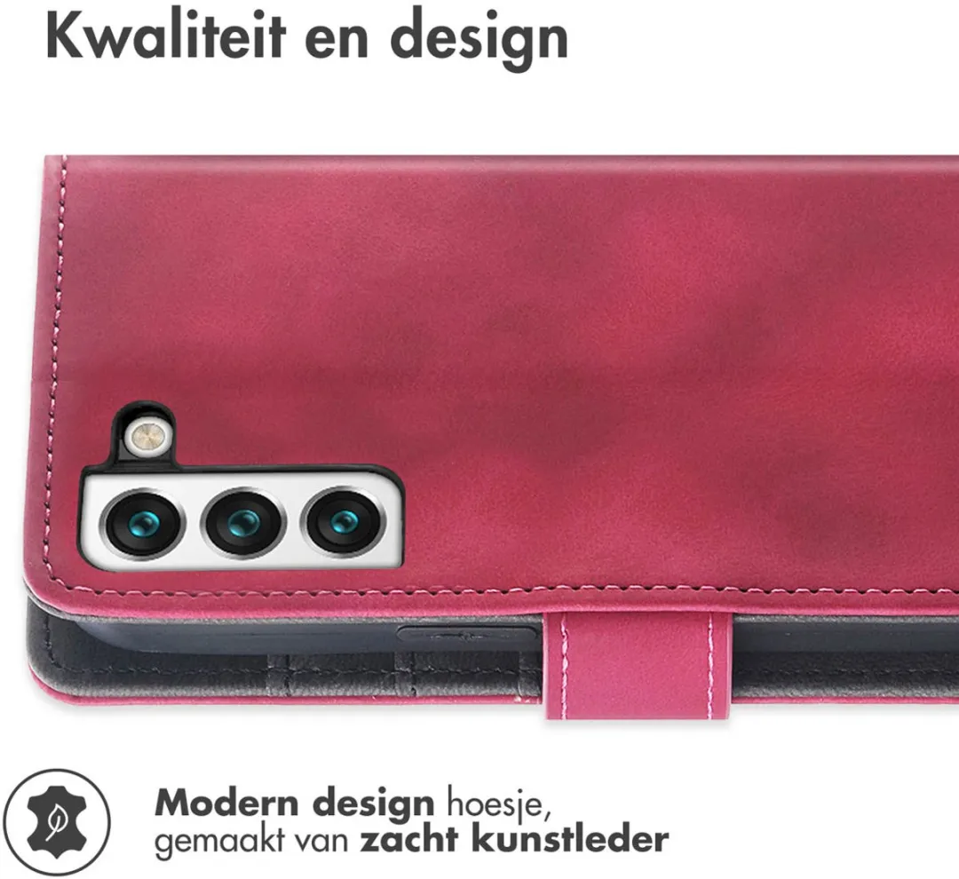 Imoshion Bookcase Hoesje Samsung Galaxy S21 FE - 3 Pasjes - Rood