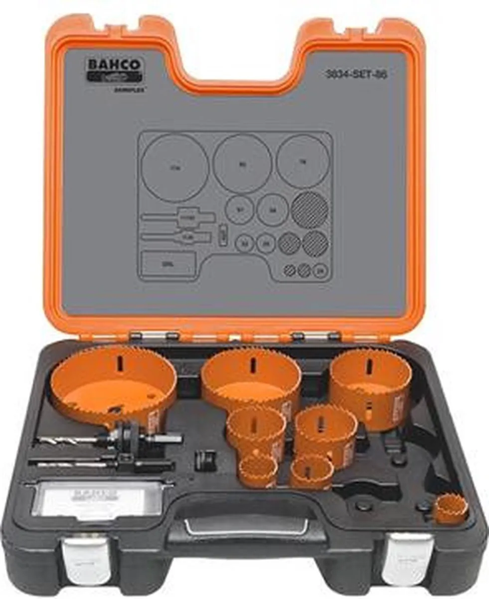 Bahco 3834-SET-86-SP Gatzagenset - 12-delig - Metaal - tot Ø76mm