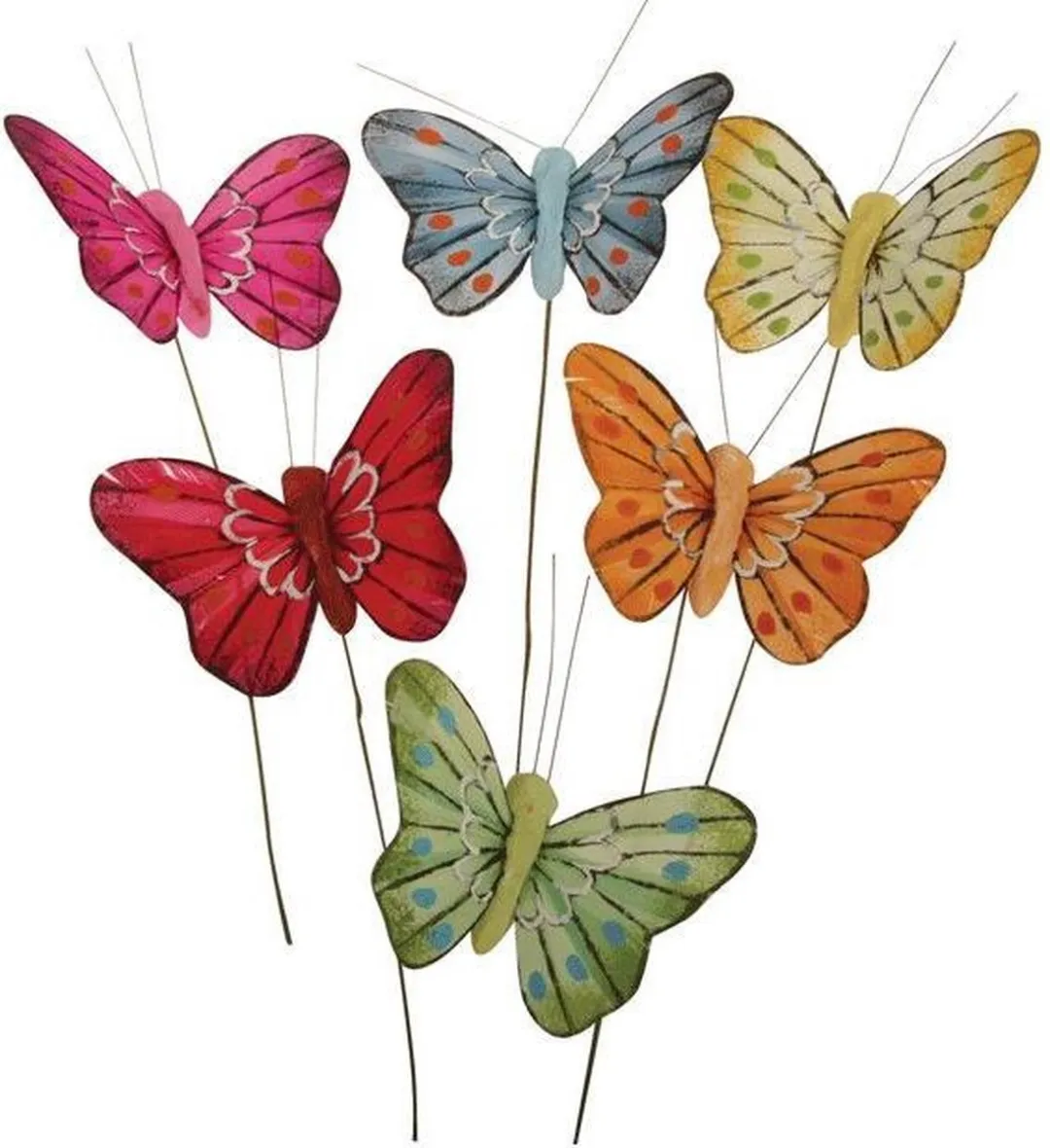 Rayher Vlinders Decoratie - 6 Stuks - 5cm - Multi