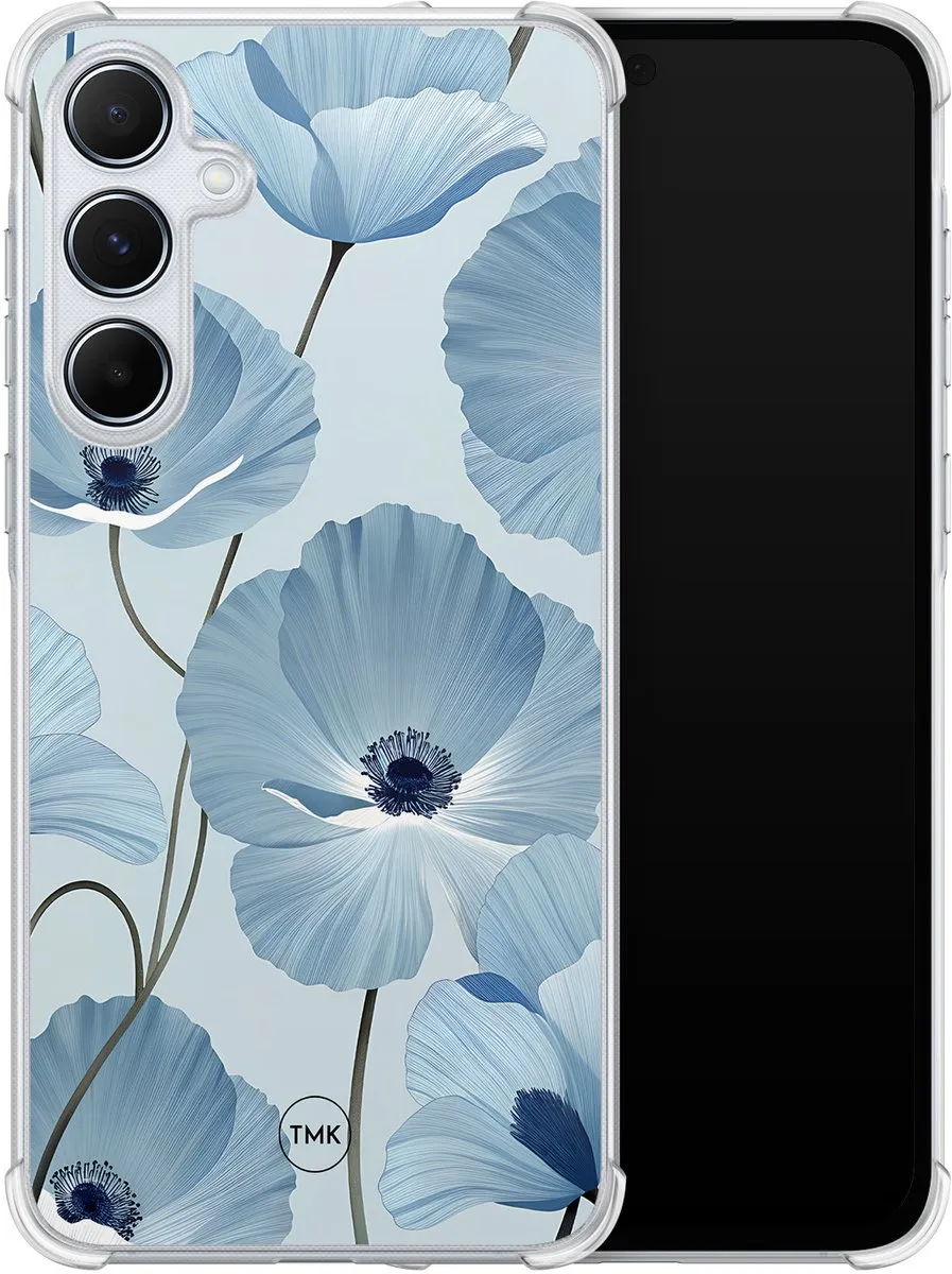 Casevibes Shockproof Hoesje Samsung Galaxy A55 S/A55/S/024 - Blauw Bloemenveld