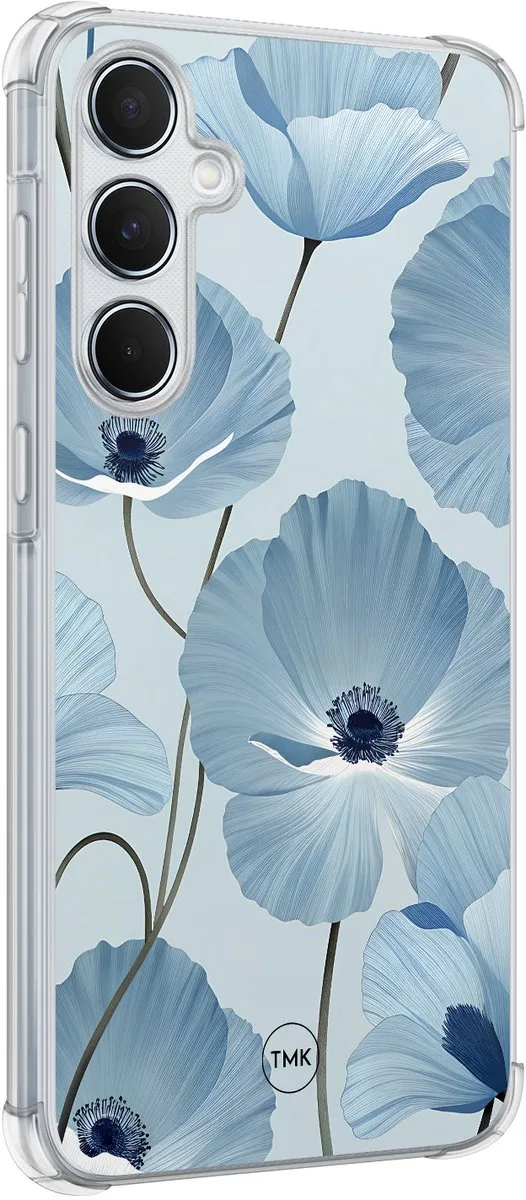 Casevibes Shockproof Hoesje Samsung Galaxy A55 S/A55/S/024 - Blauw Bloemenveld
