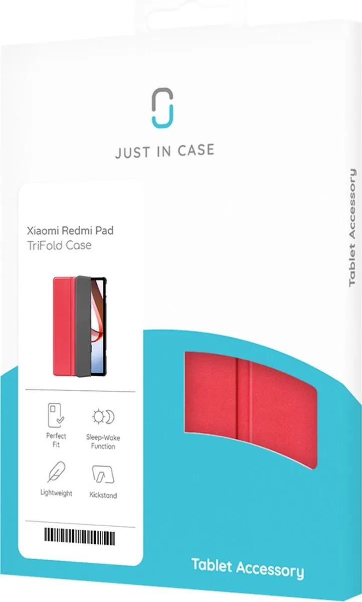 Just in Case Cazy Tablet Hoes Xiaomi Redmi Pad TriFold Bookcase - Rood - afbeelding 6 van 6