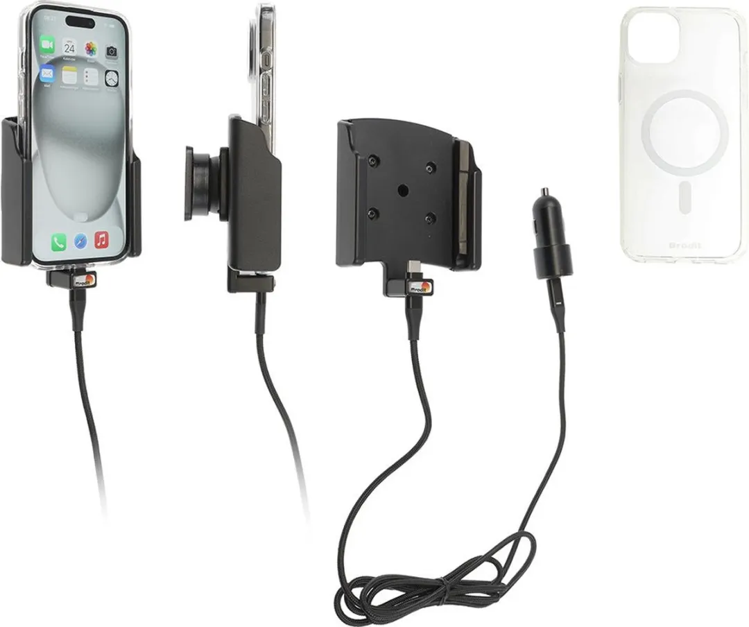 Brodit iPhone 15 Houder/Lader 721393 - met hoes