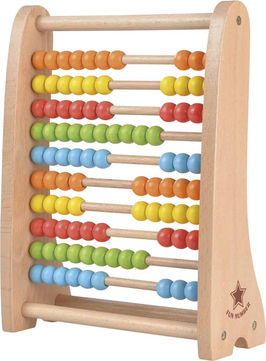 Lelin Toys Telraam Junior 23 X 9 X 30 Cm Hout Naturel