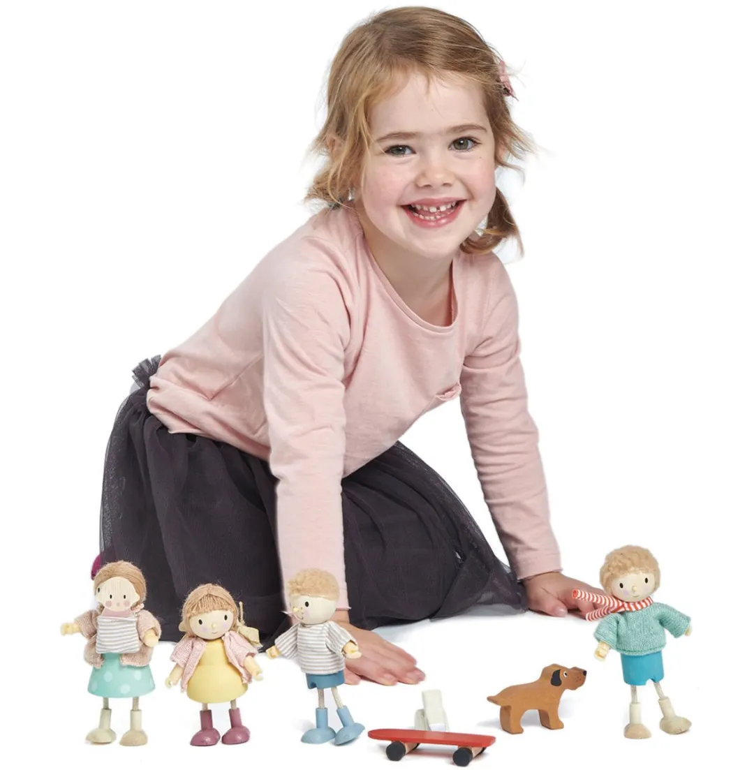 Tender Leaf Toys Popje Edward Skateboard - Blauw/Bruin