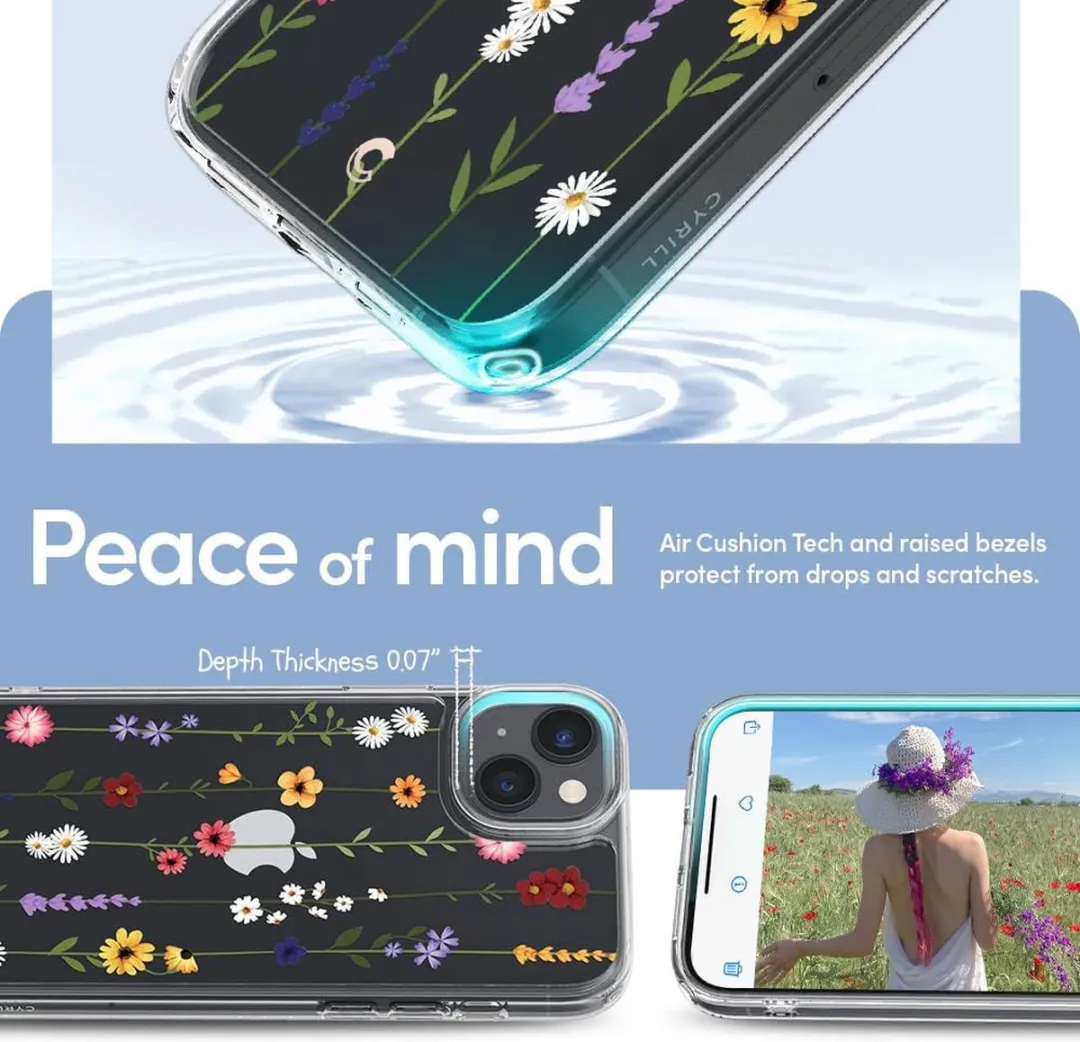 Spigen Cecile Hoesje iPhone 14 Plus - Transparant Flower Garden