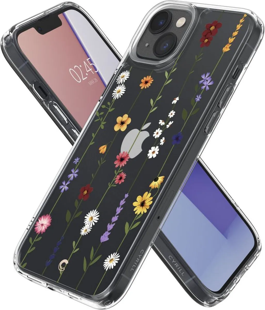 Spigen Cecile Hoesje iPhone 14 Plus - Transparant Flower Garden