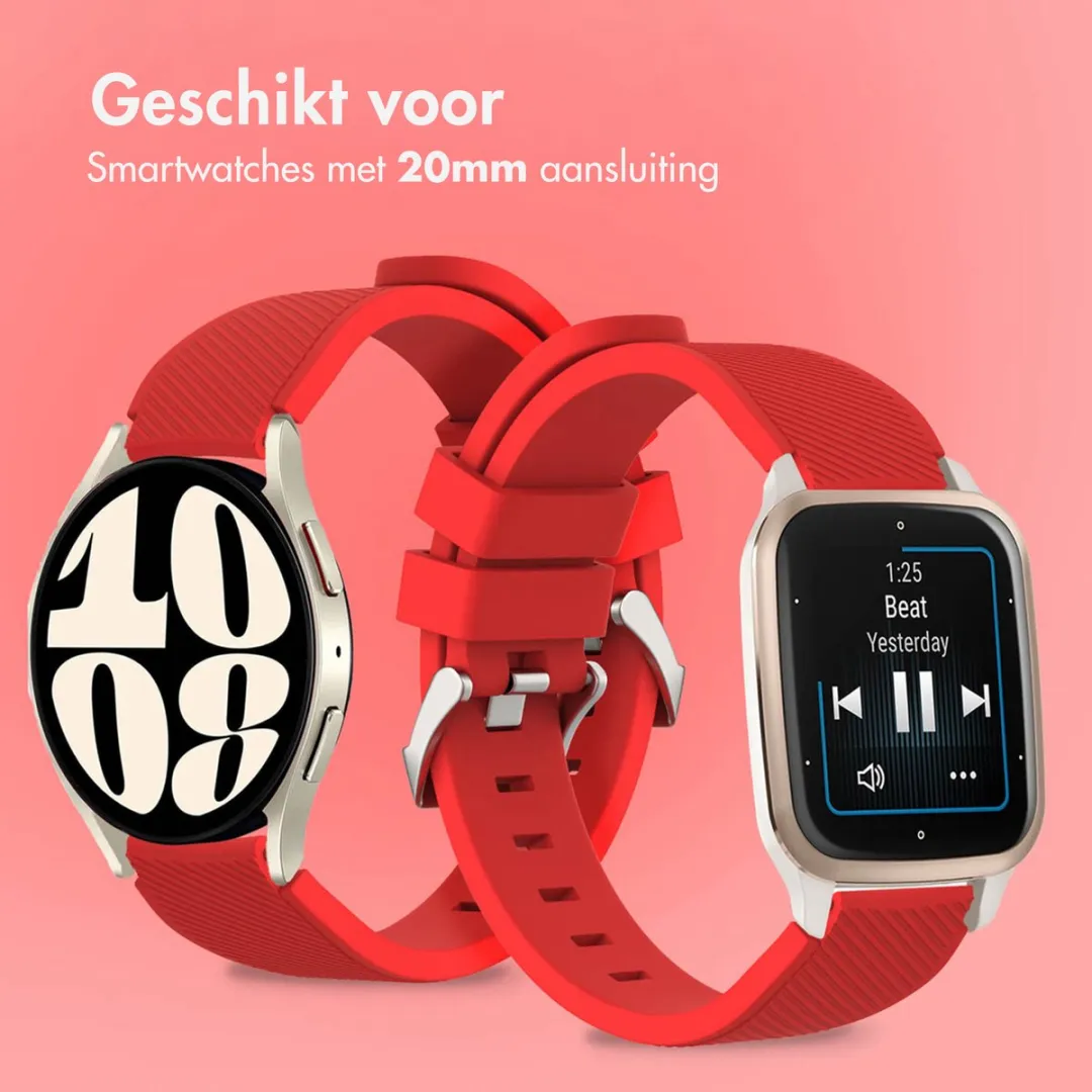 Imoshion Siliconen Smartwatchband 20mm - Rood