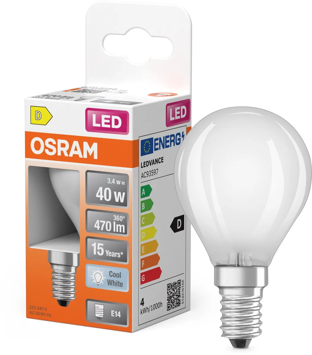 Osram LED-lamp Star Globe P40 Filament 3,4W E14 - 470lm Mat