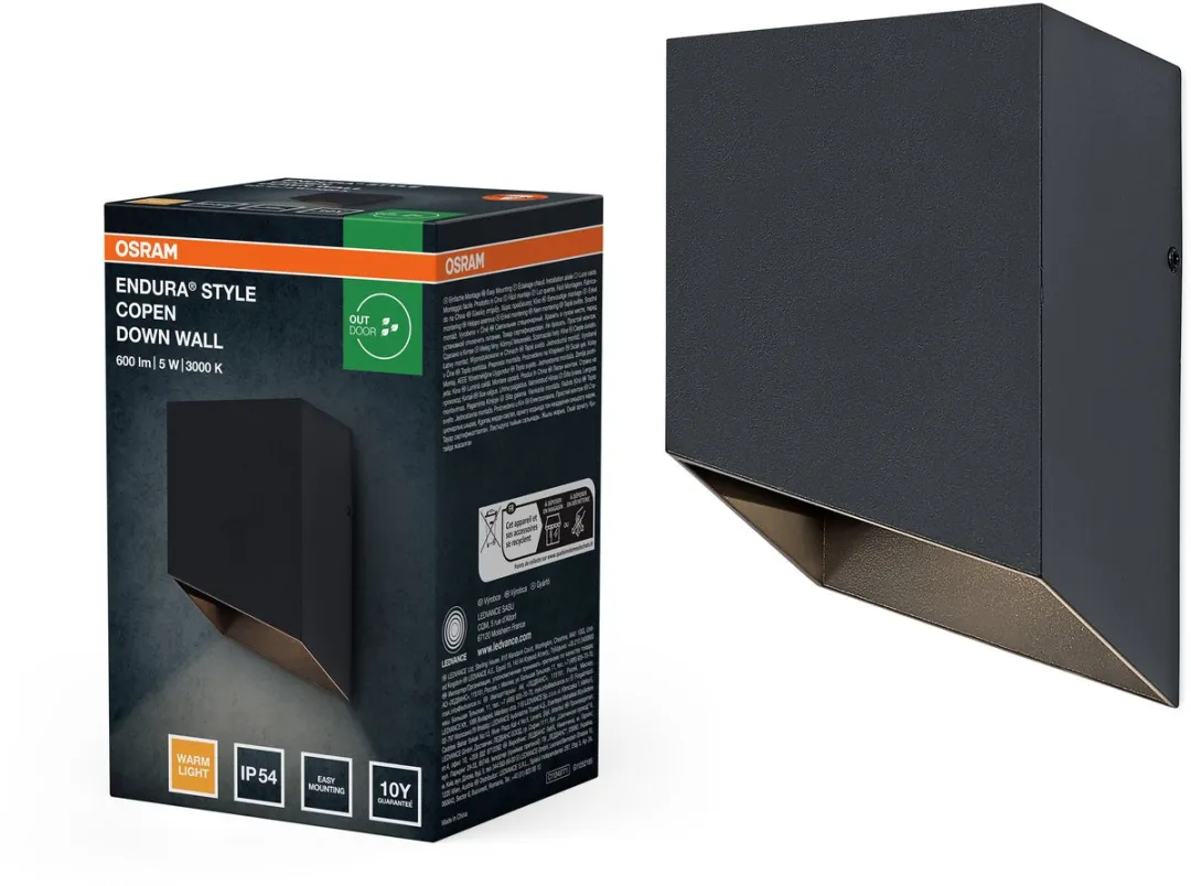 Osram Endura Style Copen Down Wall 5W IP54 - Warm wit - Donkergrijs