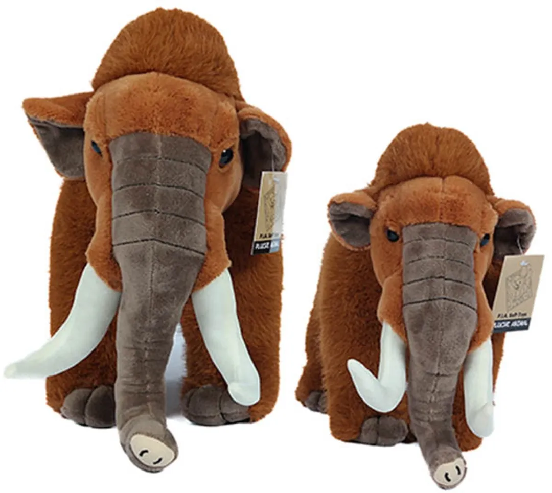 PIA Soft Toys Pluche Mammoet - Staand 25cm - Bruin