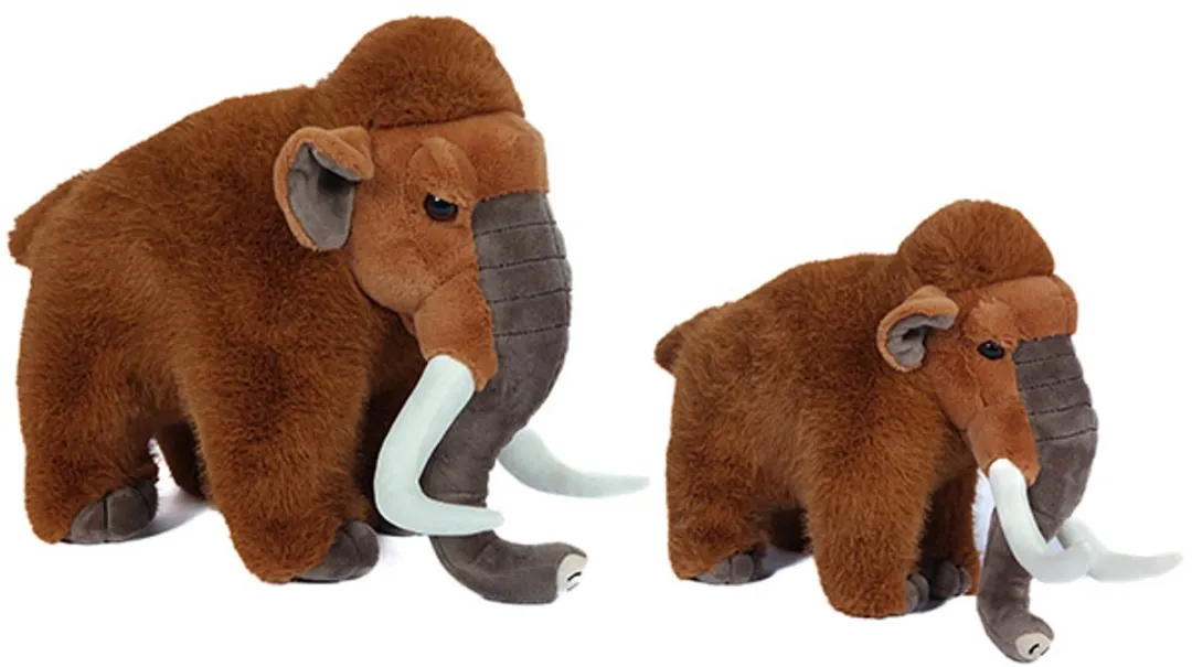 PIA Soft Toys Pluche Mammoet - Staand 25cm - Bruin