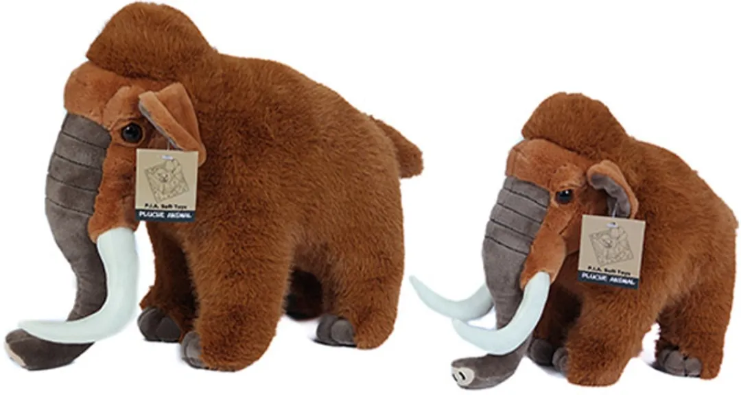 PIA Soft Toys Pluche Mammoet - Staand 25cm - Bruin