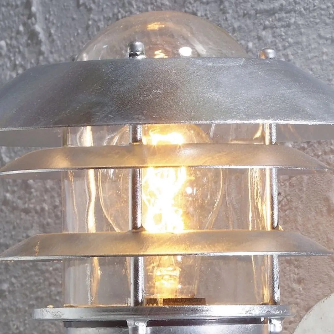 Konstsmide Buitenlamp Galvansiert 60W - 26x24cm Staal/Glas Zilver
