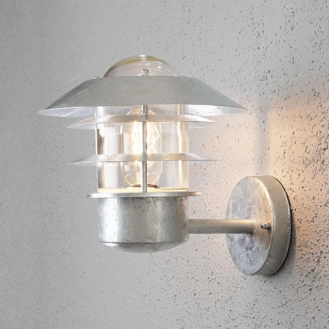 Konstsmide Buitenlamp Galvansiert 60W - 26x24cm Staal/Glas Zilver