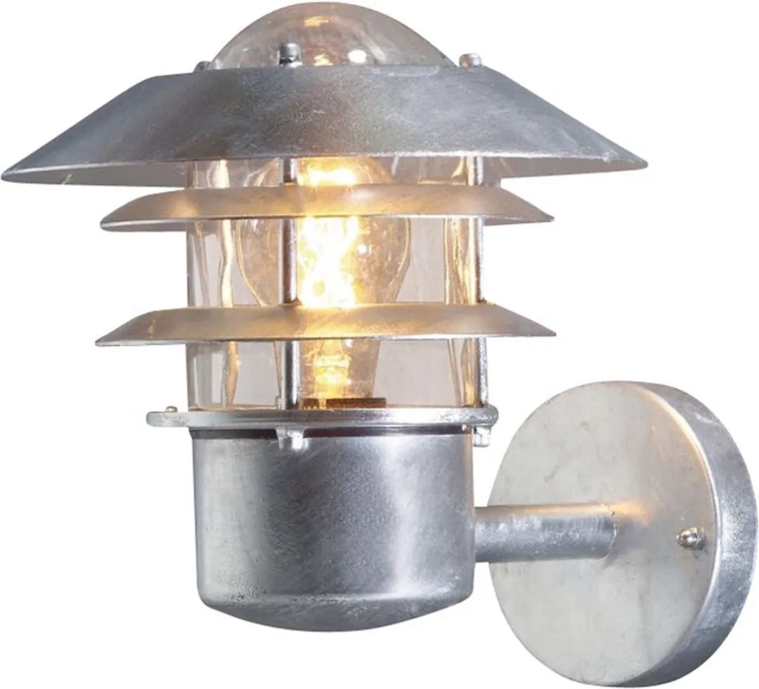Konstsmide Buitenlamp Galvansiert 60W - 26x24cm Staal/Glas Zilver - afbeelding 6 van 6