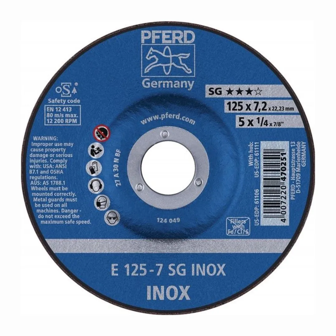 Pferd Afbraamschijf Gebogen 125mm SG Inox 62212423 - 10 Stuks