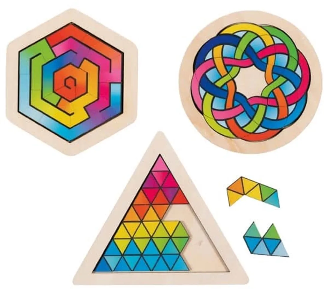 BIGJIGS Patroon Blokken 33019 - Houten Puzzle - Multicolor