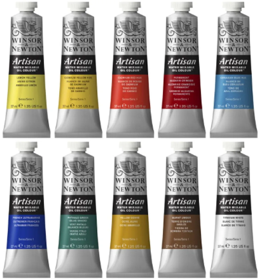 Winsor & Newton Artisan Water Mixable Olieverf Set 10x37ml + Medium & Penselen - 13 Stuks