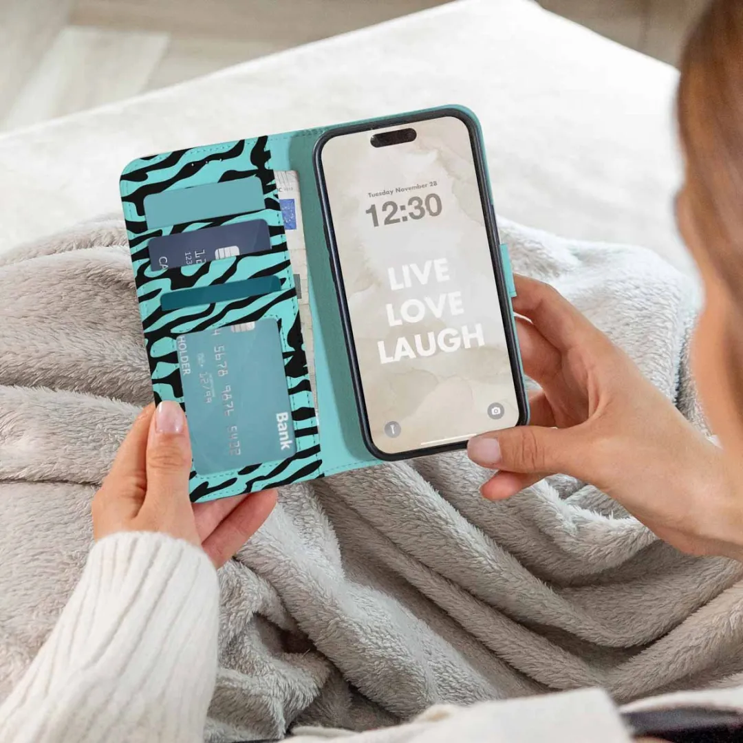 Imoshion Moto G04/G24 Bookcase Hoesje - Black Blue Stripes