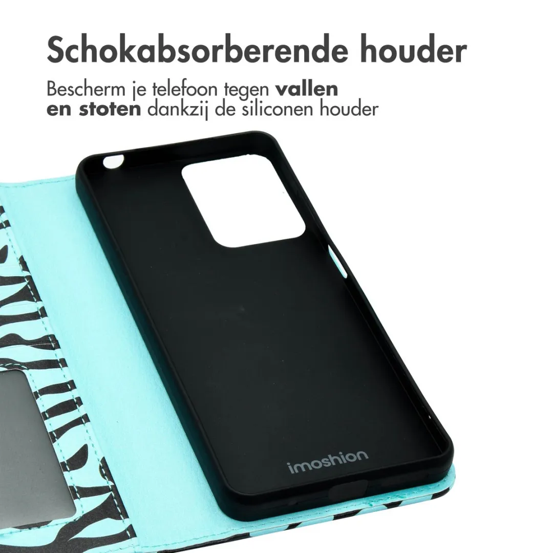 Imoshion Moto G04/G24 Bookcase Hoesje - Black Blue Stripes - afbeelding 6 van 6