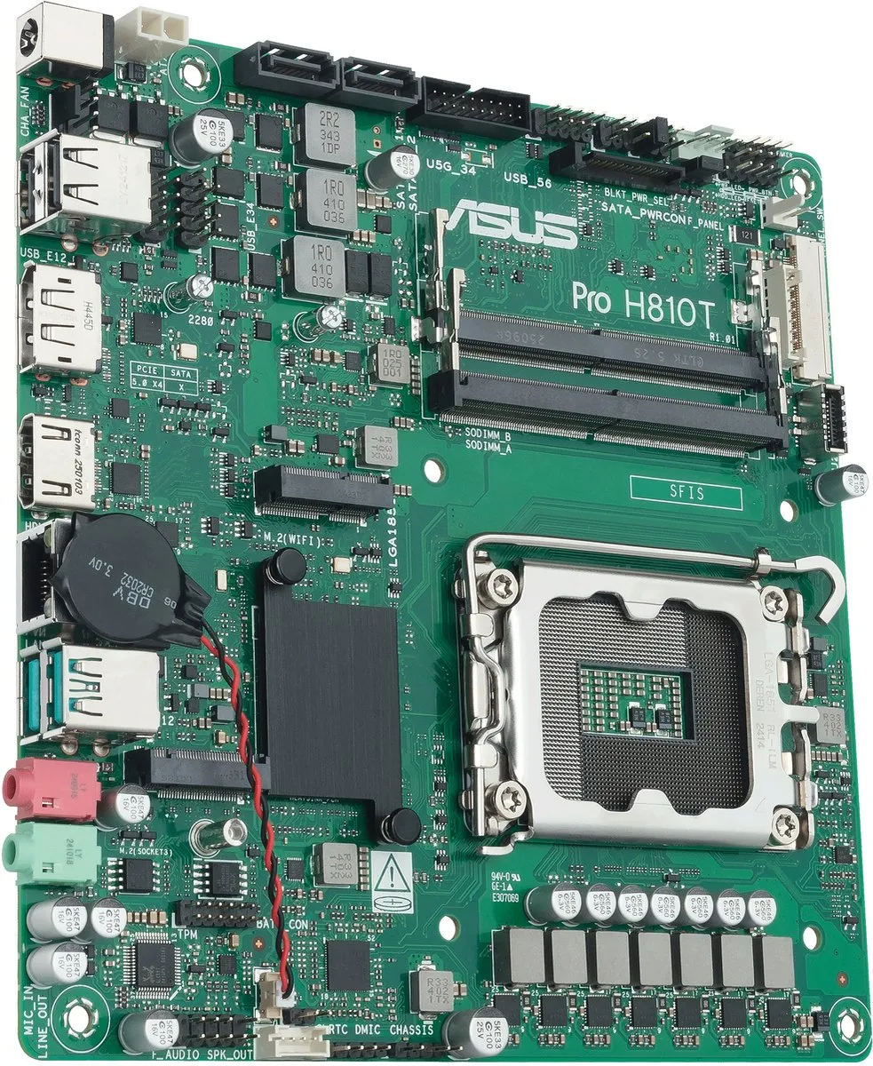 ASUS Pro H810T-CSM Thin Mini ITX Moederbord - LGA 1851