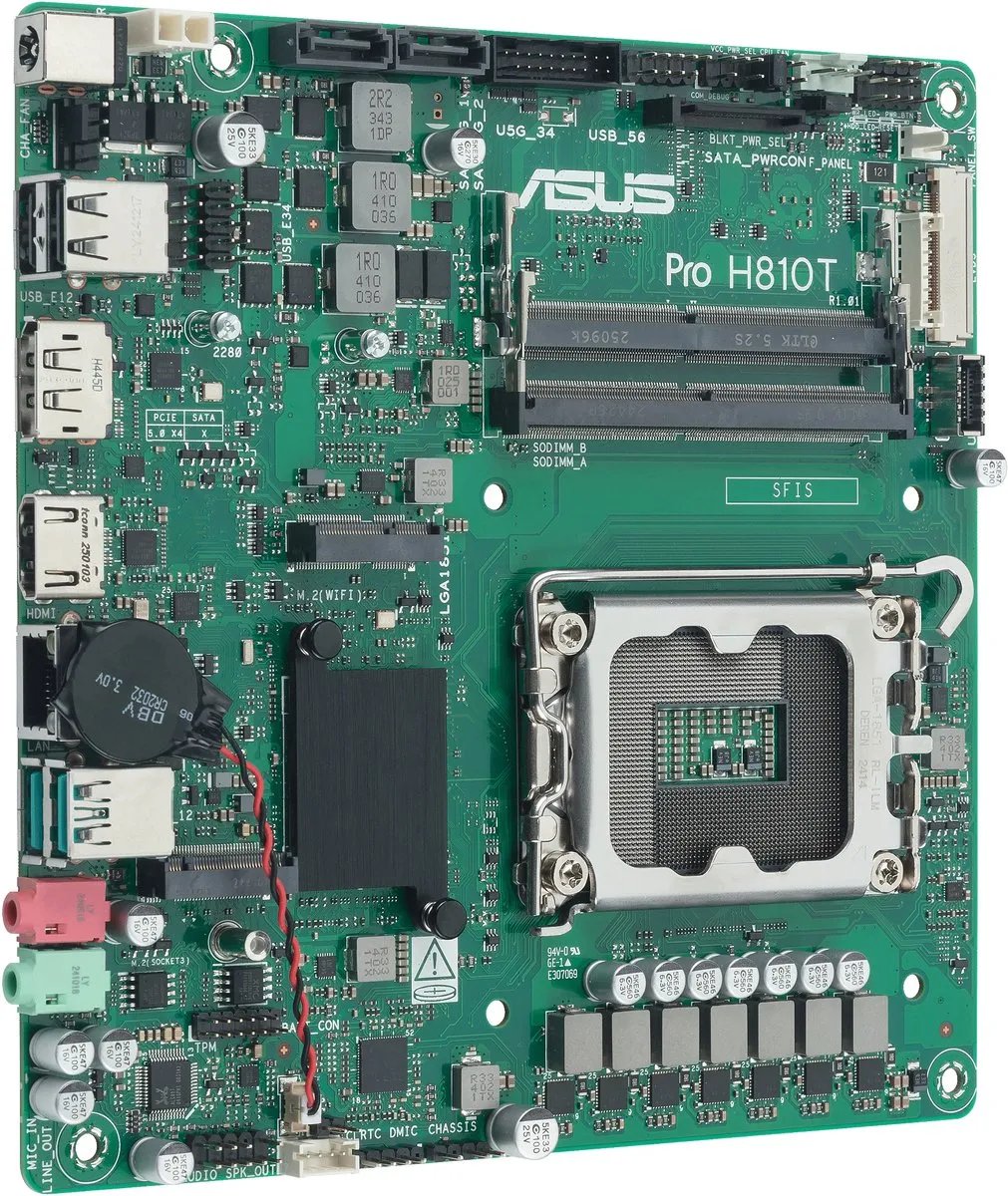 ASUS Pro H810T-CSM Thin Mini ITX Moederbord - LGA 1851 - afbeelding 6 van 6