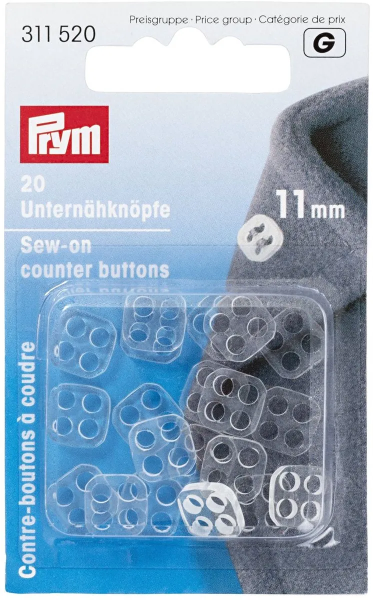 Prym Contra Knopen Transparant 11mm - 20 Stuks