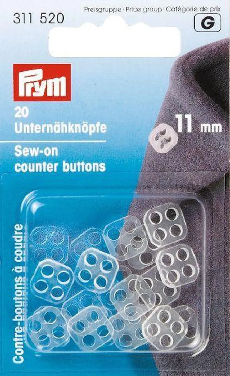Prym Contra Knopen Transparant 11mm - 20 Stuks