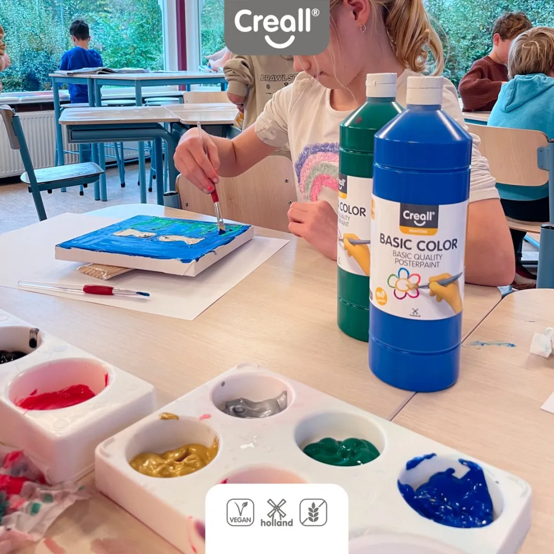 Creall Plakkaatverfset 6x500ml - Mixset Basiskleuren - afbeelding 6 van 6